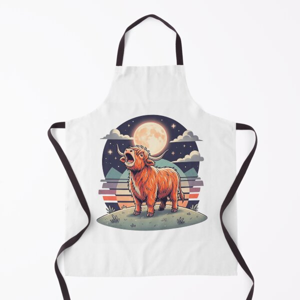 Item preview, Highland Cow Howling At The Moon Retro Vintage Highland Cattle Animal Lover designed and sold by bilal sibgui.