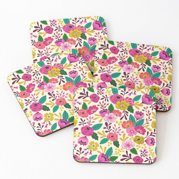 Item preview, Bright boho hand drawn flowers designed and sold by Jennifer Ladd.