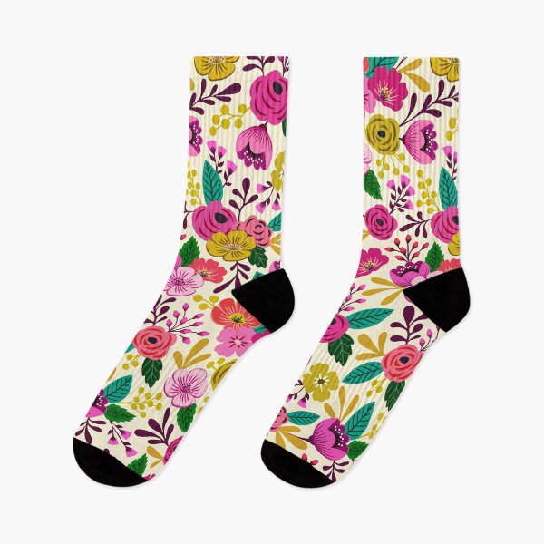Item preview, Bright boho hand drawn flowers designed and sold by Jennifer Ladd.