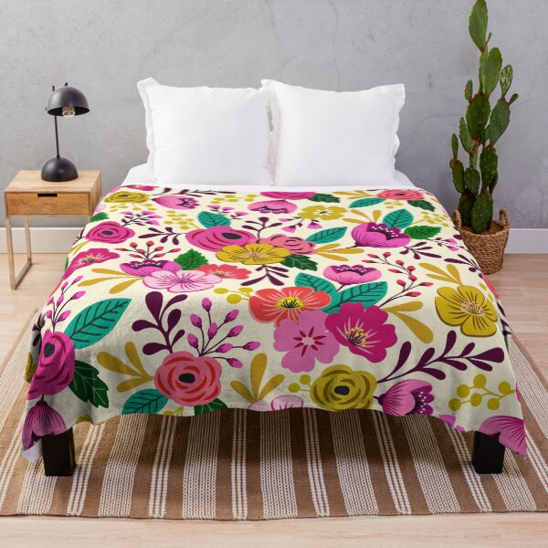 Item preview, Bright boho hand drawn flowers designed and sold by Jennifer Ladd.