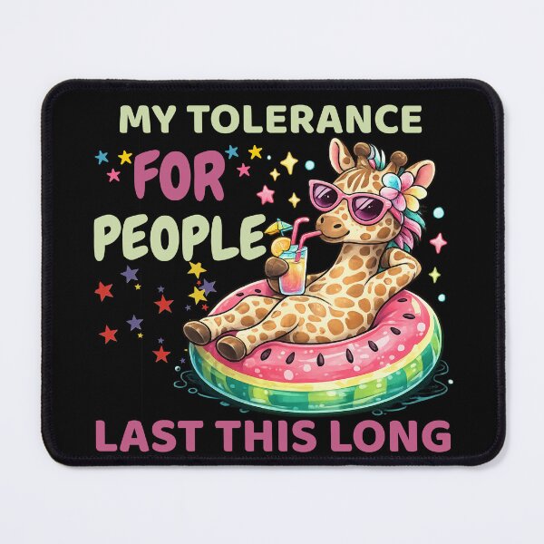 Item preview, Funny Giraffe My Tolerance For People Last This Long Cute Summer Pool Party Desig designed and sold by Printlytee.