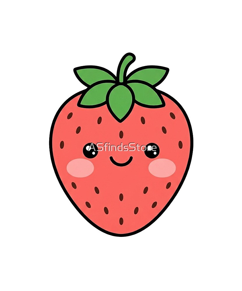 Happy Strawberry die-cut sticker