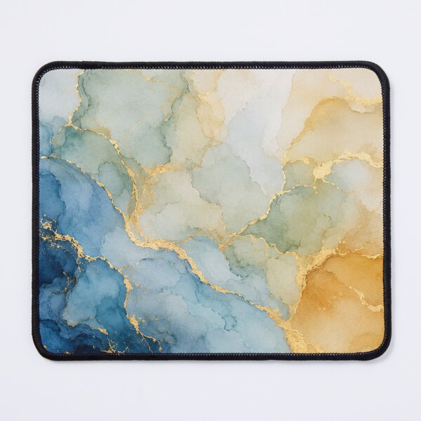 Item preview, Blue and Gold Marble Liquid Ink Flow designed and sold by Owcomm.