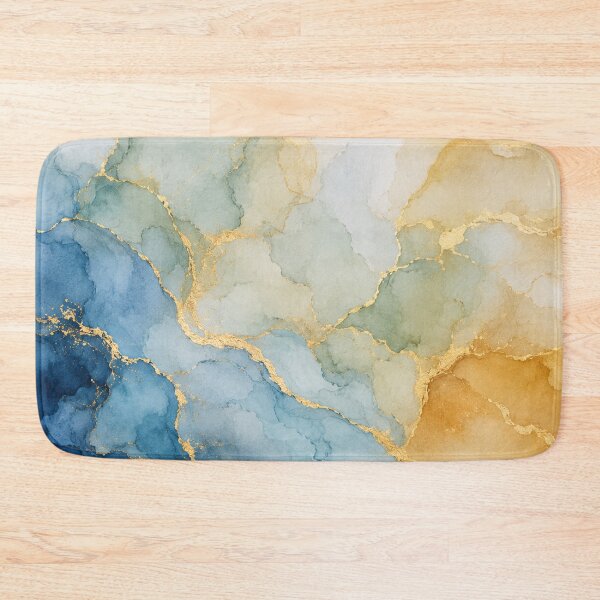Item preview, Blue and Gold Marble Liquid Ink Flow designed and sold by Owcomm.