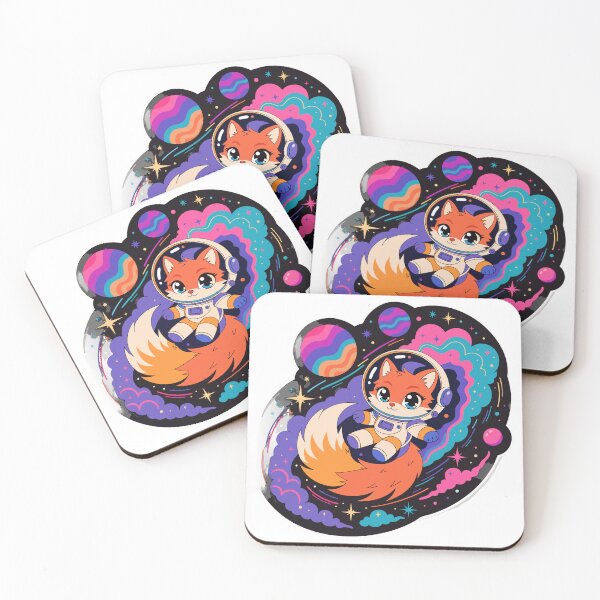 Item preview, Cute Fox Astronaut Galaxy Sticker designed and sold by inkfusionhub99.