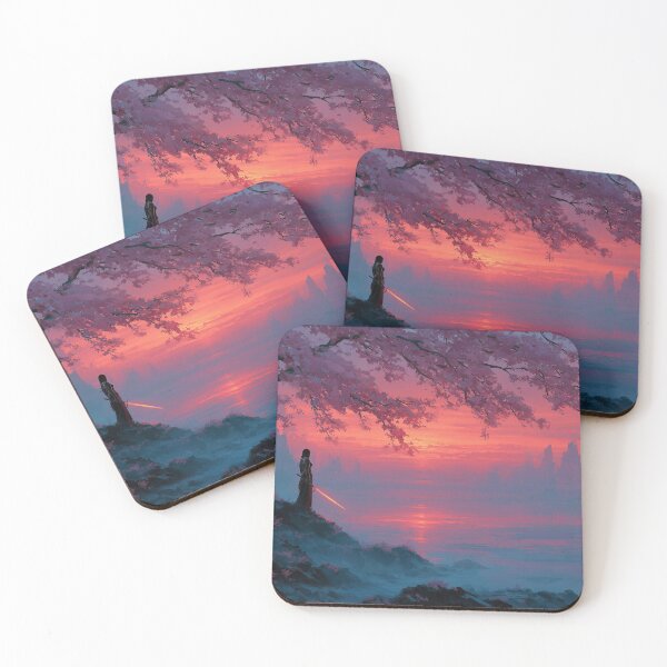 Item preview, Samurai Under Cherry Blossom at Crimson Sunset designed and sold by DukaveArt .