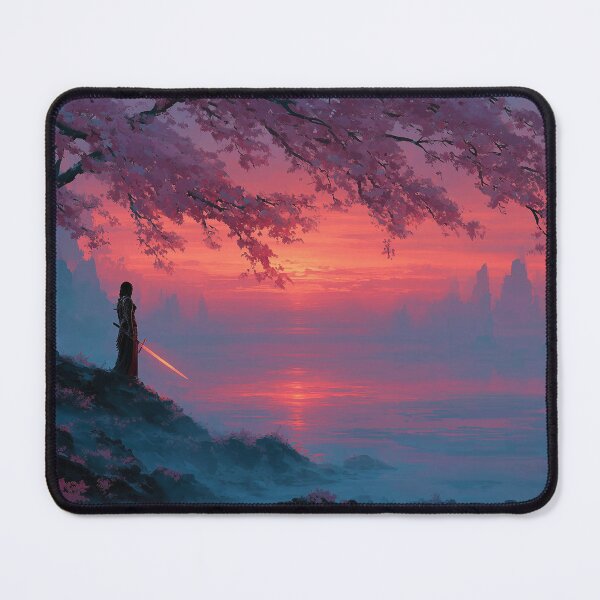 Item preview, Samurai Under Cherry Blossom at Crimson Sunset designed and sold by DukaveArt .