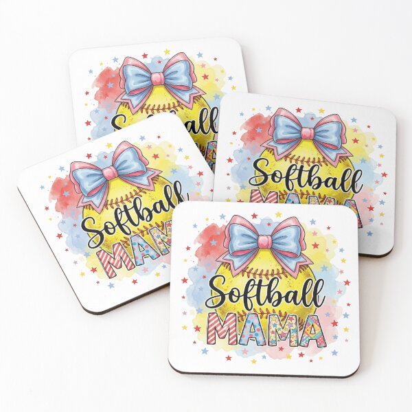 Item preview, Softball Bow Design – Cute Colorful Softball Girl Game Day Graphic designed and sold by DoodloraStudio.