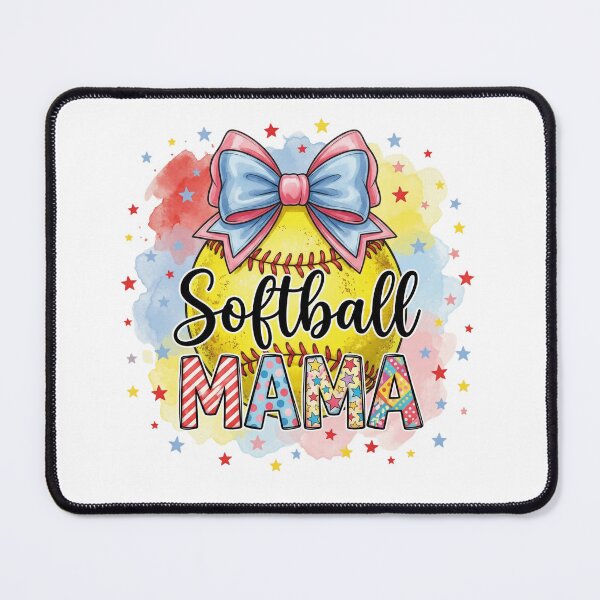 Item preview, Softball Bow Design – Cute Colorful Softball Girl Game Day Graphic designed and sold by DoodloraStudio.