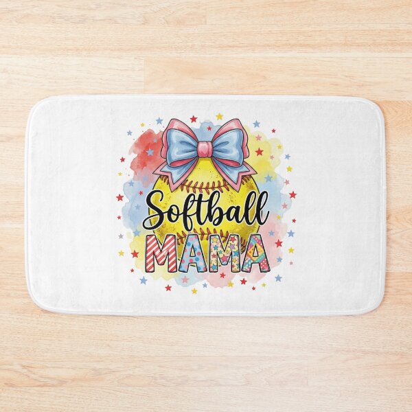 Item preview, Softball Bow Design – Cute Colorful Softball Girl Game Day Graphic designed and sold by DoodloraStudio.
