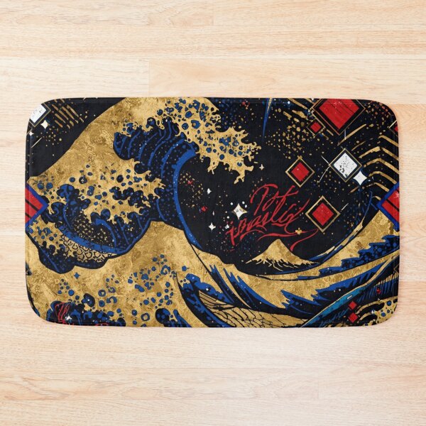 Item preview, Golden Japanese Wave Pattern – Great Wave Inspired designed and sold by GuffyGlowVault.