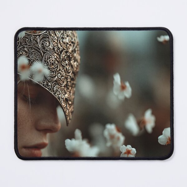 Item preview, Elven Warrior With Ornate Helmet Among Falling Blossoms designed and sold by DukaveArt .