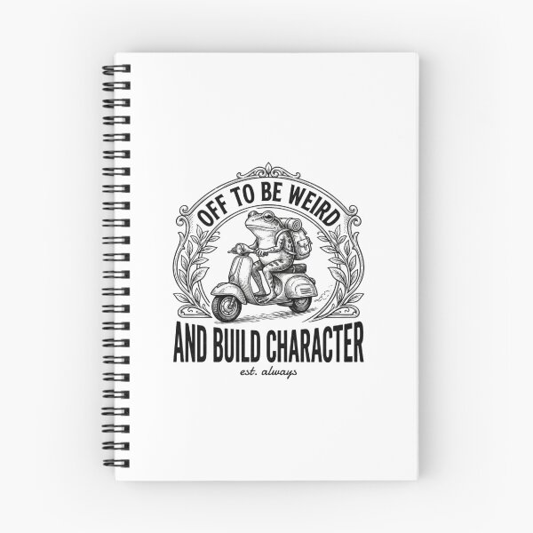 Item preview, Off To Be Weird And Build Character Frog Scooter Meme Animal designed and sold by bilal sibgui.