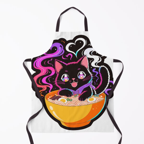 Item preview, Neon Ramen Cyber Cat Sticker Design designed and sold by inkfusionhub99.