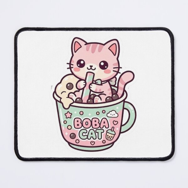 Item preview, Boba Cat — Cute Kawaii Bubble Tea Kitten designed and sold by TheArtPoint.