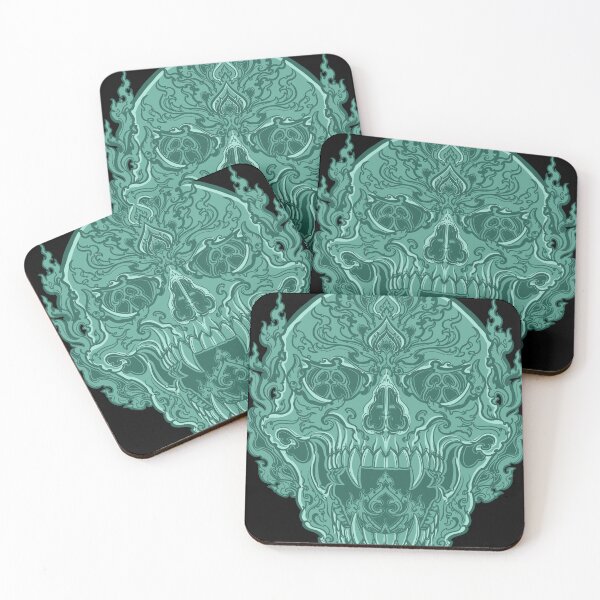 Item preview, Green skull designed and sold by TidalTattoo.