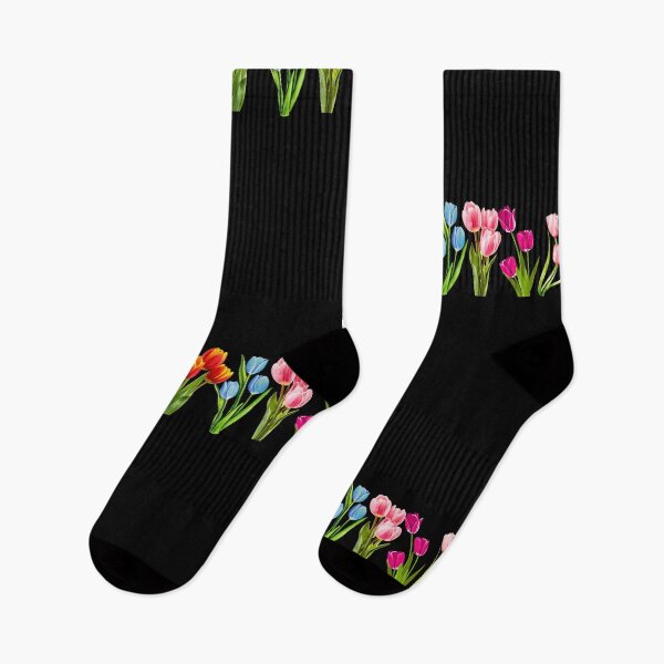 Aperçu de l'œuvre Tulipes pastel du jardin en rangée droite créée et vendue par Echo Aesthetics.