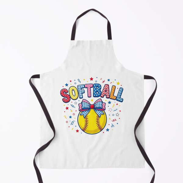 Item preview, Softball Bow Design – Cute Colorful Softball Girl Game Day Graphic designed and sold by DoodloraStudio.