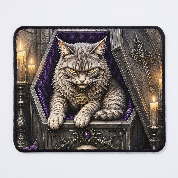 Item preview, Gothic Cat Rising From Coffin designed and sold by VeltharaArt.
