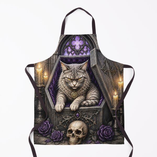 Item preview, Gothic Cat Rising From Coffin designed and sold by VeltharaArt.