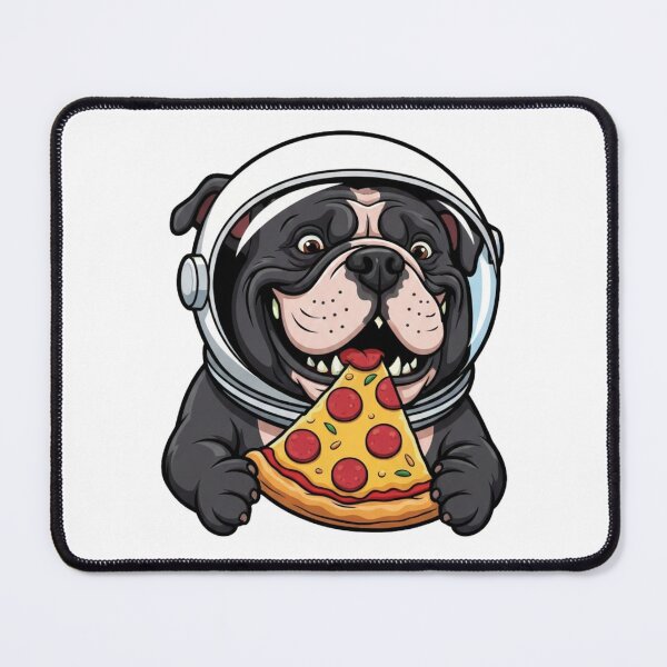 Item preview, Funny Bulldog Astronaut Eating Space Pizza Cartoon designed and sold by M.Store.