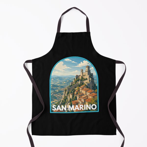 Item preview, San Marino, Retro Art Travel Landscape Badge designed and sold by MaateoDesign.