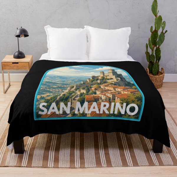 Item preview, San Marino, Retro Art Travel Landscape Badge designed and sold by MaateoDesign.