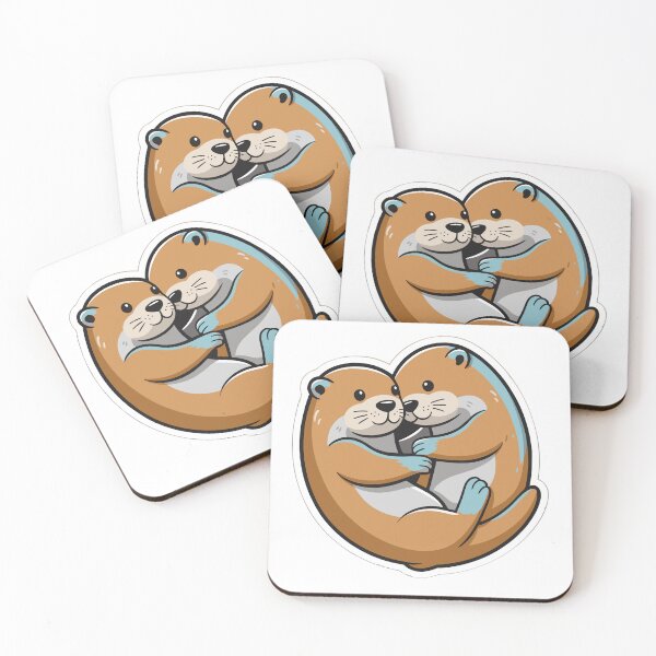 Item preview, Cute Cuddling Otter Sticker designed and sold by inkfusionhub99.