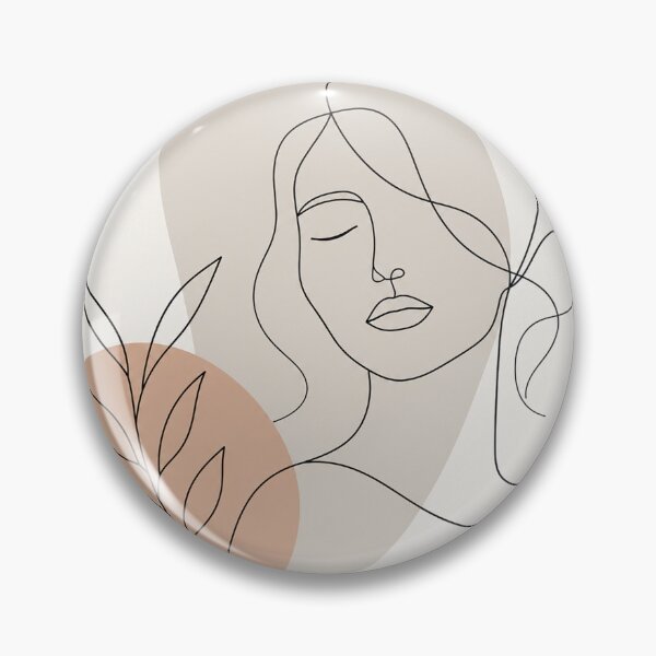 Item preview, Minimalist Line Art Portrait with Botanical Element designed and sold by Owcomm.