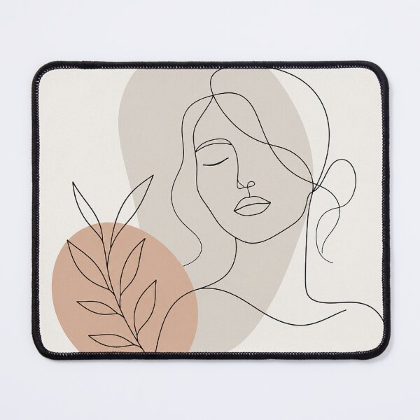 Item preview, Minimalist Line Art Portrait with Botanical Element designed and sold by Owcomm.