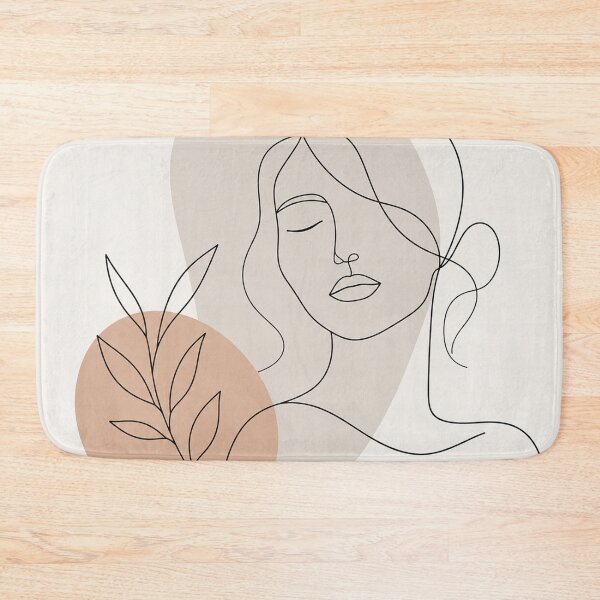 Item preview, Minimalist Line Art Portrait with Botanical Element designed and sold by Owcomm.