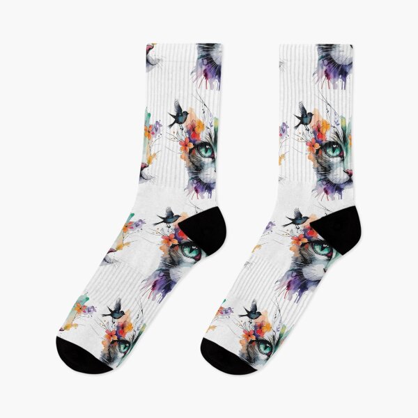 Item preview, Watercolor Floral Cat  designed and sold by daenarys123.