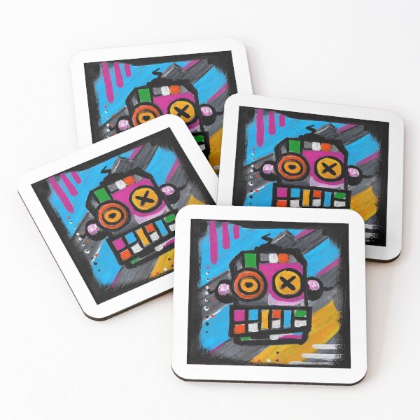 Item preview, Robot No. 01| Colourful Urban Folk Art Character by GWART designed and sold by GWARTGB.