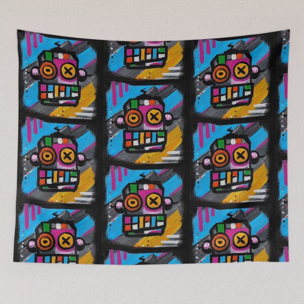 Item preview, Robot No. 01| Colourful Urban Folk Art Character by GWART designed and sold by GWARTGB.