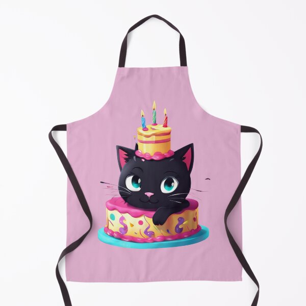 Item preview, Cute Black Cat Birthday Cake Surprise Whimsical Art designed and sold by UmSkelig834.