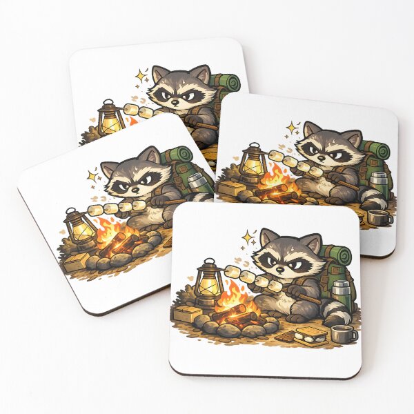Item preview, Campfire Raccoon Smores Expert designed and sold by PatiImagination.