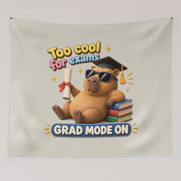 Item preview, Too Cool for Exams Capybara Graduation – Funny Grad Mode On Student Design designed and sold by MartBook.
