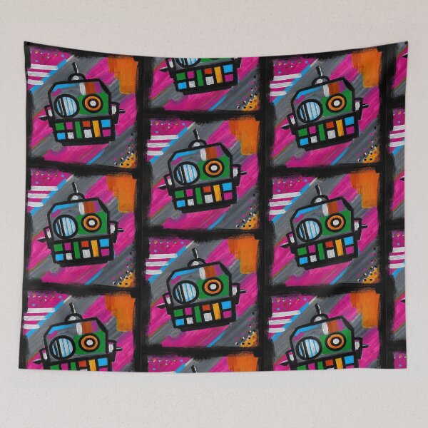 Item preview, Robot No. 02| Colourful Urban Folk Art Character by GWART designed and sold by GWARTGB.