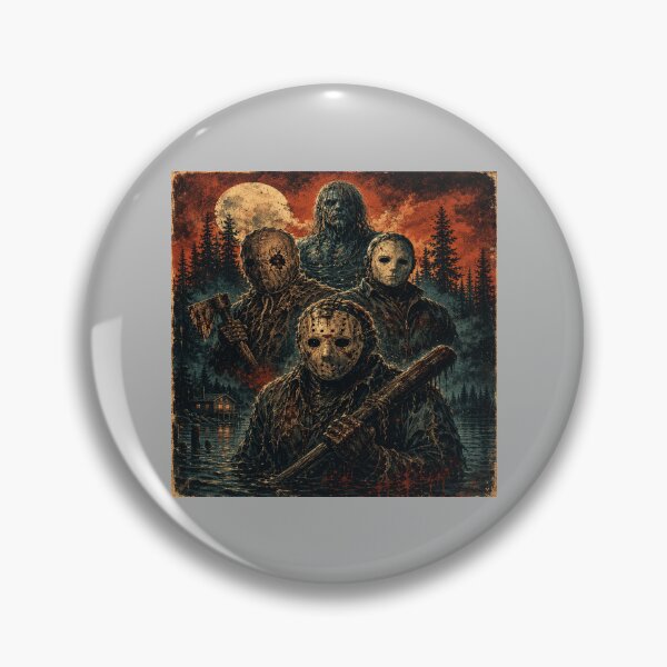 Item preview, Vintage Camp Slasher Quartet Retro Horror Poster designed and sold by POD DYNASTY.