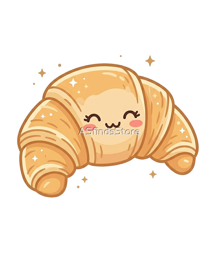 Kawaii Croissant die-cut sticker