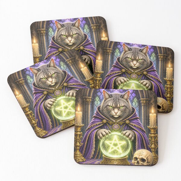 Item preview, Gothic Cat Rising From Coffin designed and sold by VeltharaArt.
