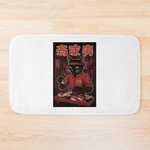 Item preview, Cyberpunk Cat Sushi Chef Japanese Anime designed and sold by FalistY.