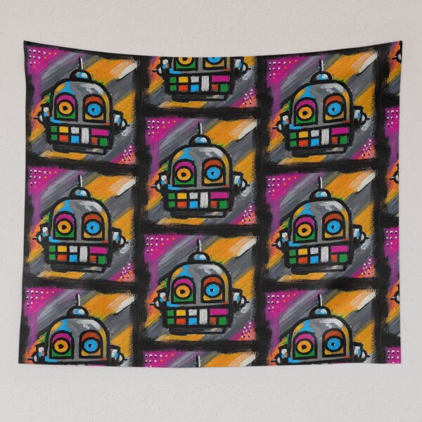 Item preview, Robot No. 03| Colourful Urban Folk Art Character by GWART designed and sold by GWARTGB.