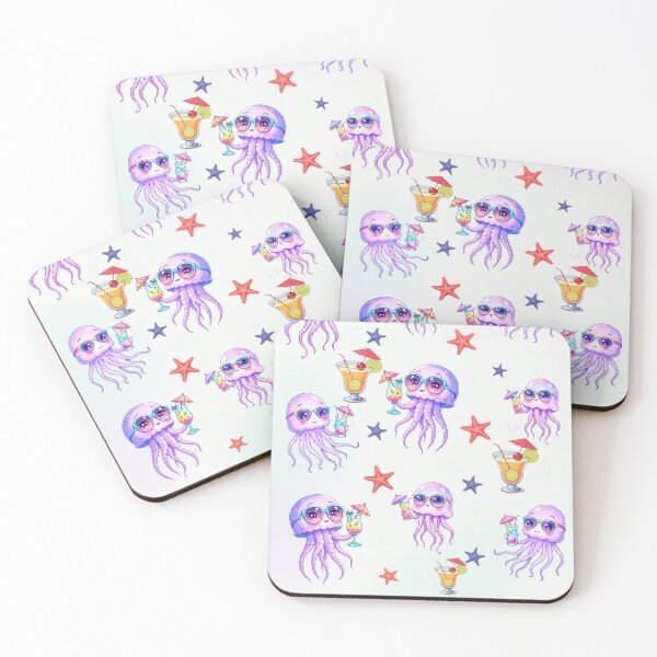 Item preview, Summer Jellyfish Party – Cute Kawaii Ocean Pattern designed and sold by DariaCraft.