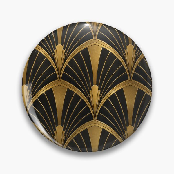 Item preview, Art Deco Gold and Black Geometric Fan Pattern designed and sold by Owcomm.