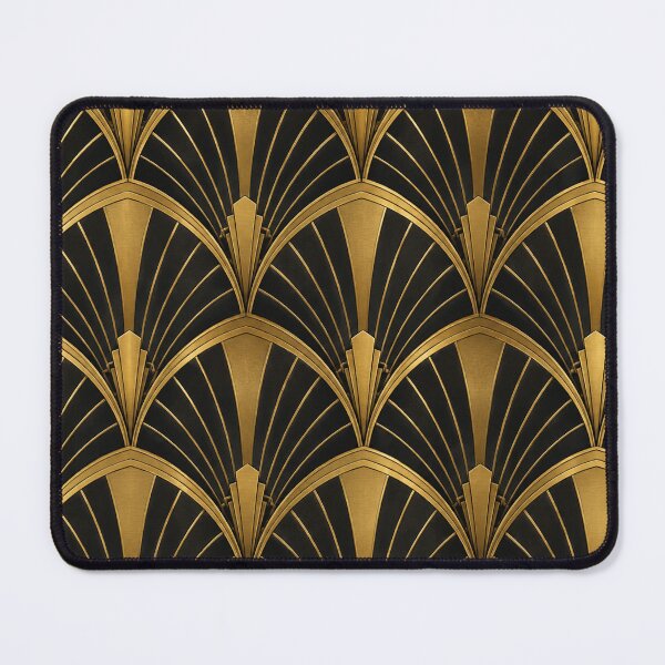 Item preview, Art Deco Gold and Black Geometric Fan Pattern designed and sold by Owcomm.