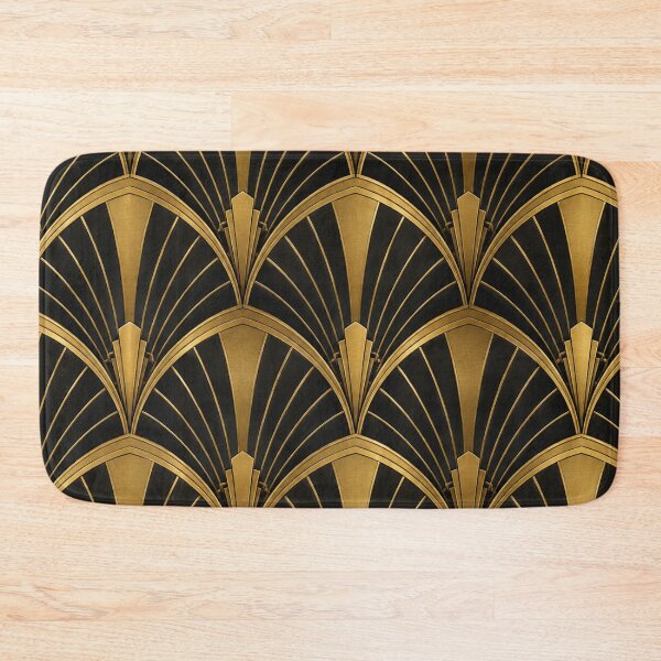 Item preview, Art Deco Gold and Black Geometric Fan Pattern designed and sold by Owcomm.