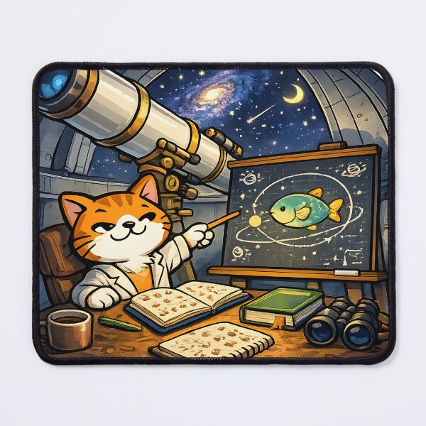 Item preview, Astronomer Cat Discovered a New Planet designed and sold by PatiImagination.