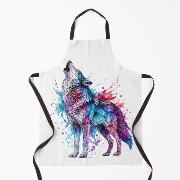 Item preview, Watercolor Howling Wolf designed and sold by syotos-ai.
