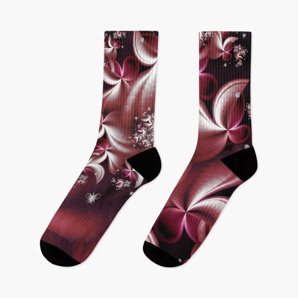 Item preview, Deep Burgundy and Rose Floral Butterfly Fractal Art designed and sold by pinkal.
